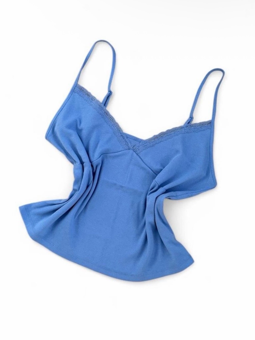 No Boundaries Periwinkle Lace-Trim Camisole